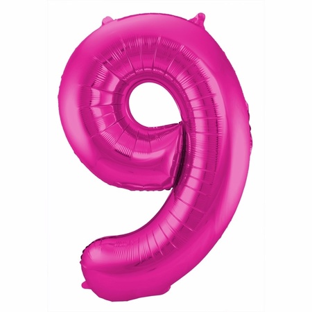 Cijfer ballonnen opblaas - Verjaardag versiering 19 jaar - 85 cm roze