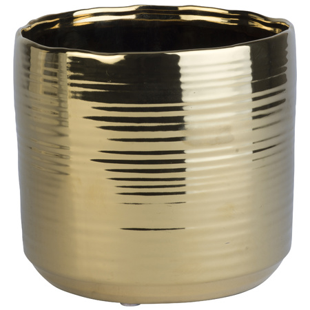 Cosy @ HomePlantenpot Cerchio - goud - glans - keramiek - 16 cm