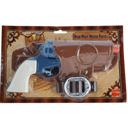 Blauwe cowboy revolver