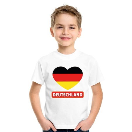 T-shirt wit Duitsland vlag in hart wit kind