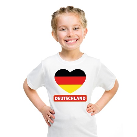 T-shirt wit Duitsland vlag in hart wit kind
