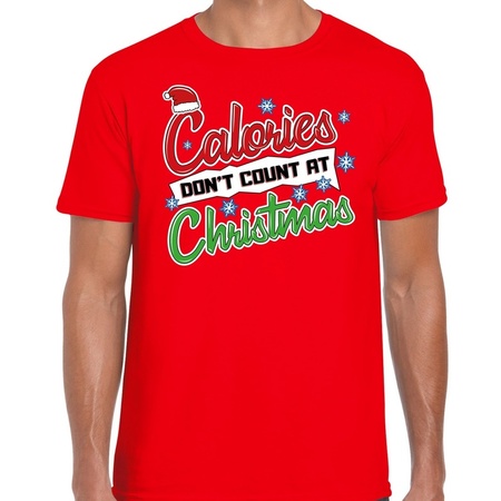 Rood fout Kerst shirt calories dont count at christmas voor heren