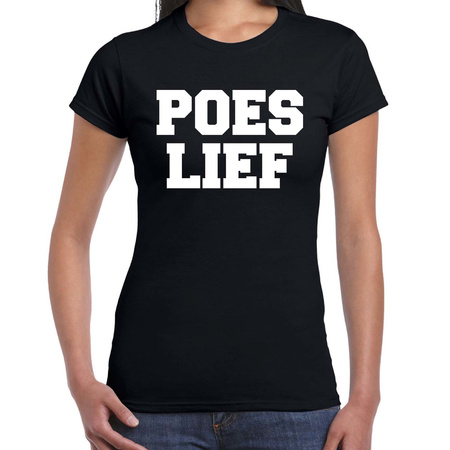 Poes lief fun t-shirt black for women