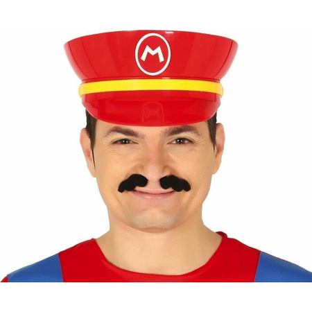 Game dress-up cap - plumber Mario - red - adults  - unisex - carnival/theme party outfit