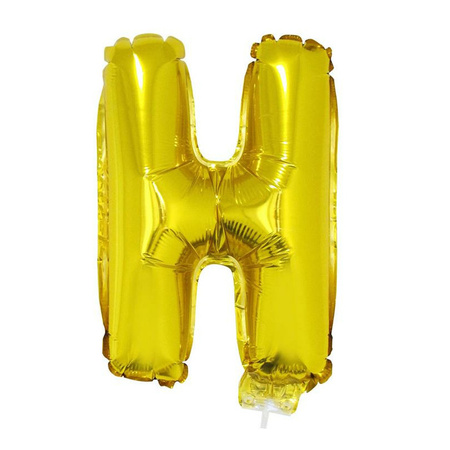 Opblaasbare letter ballon H goud
