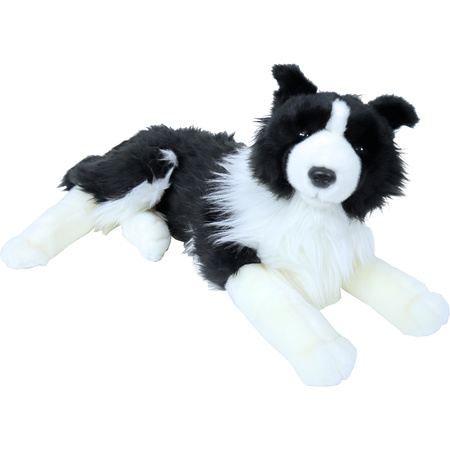 XL Knuffel Border Collie hond zwart/wit 53 cm knuffels kopen