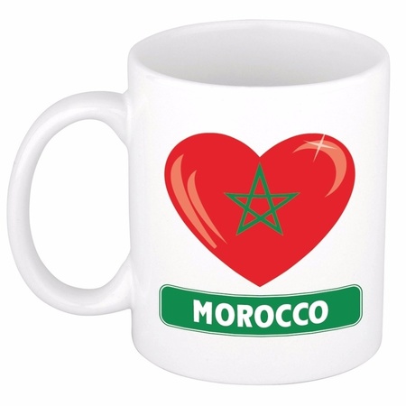 Marokkaanse vlag hart mok / beker 300 ml