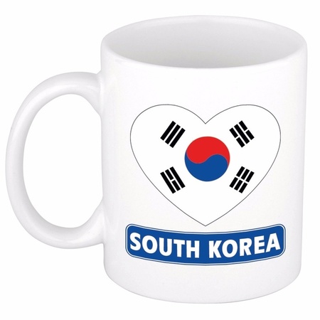 Zuid Koreaanse vlag hart mok / beker 300 ml
