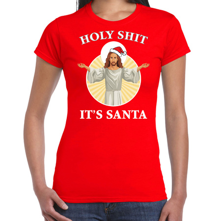 Holy shit its Santa fout Kerstshirt / outfit rood voor dames