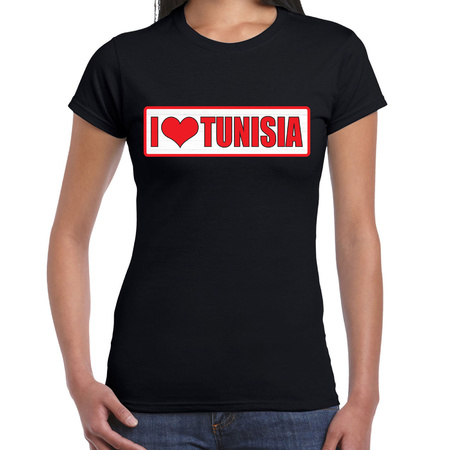 I love Tunisia / Tunesie landen t-shirt zwart dames