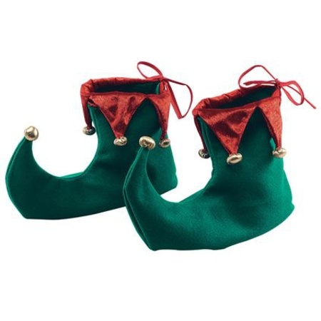 Kerst schoenen groen met rood