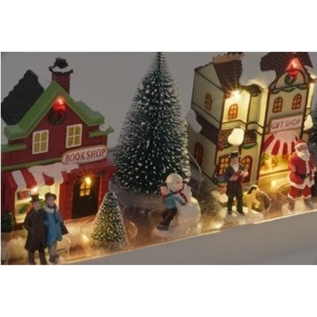 Kerst landschap kerstdorp winkels en bomen 17dlg met licht