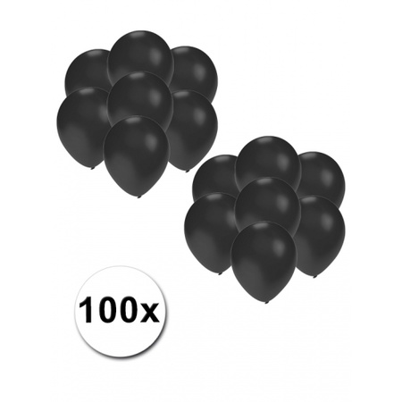 Kleine zwart metallic ballonnetjes 100 stuks