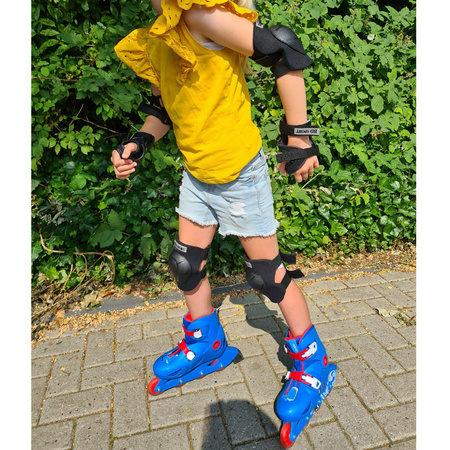Kniebeschermers / skate beschermset zwart voor kinderen maat L - 9 tot 10 jaar