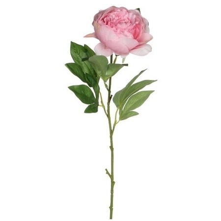 Artificial peony rose - pink - 76 cm - polyester - decoration
