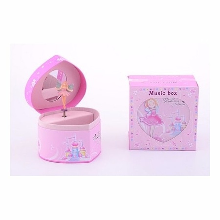 Ballerina prinses speelgoed muziekdoosje roze