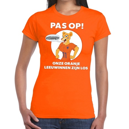 Nederland supporter t-shirt Leeuwinnen zijn los orange for women