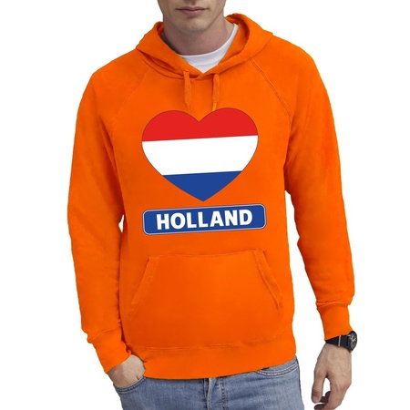 Holland hart vlag sweater met capuchon heren