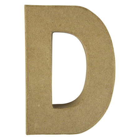 Letter D van papier mache voor decoratie