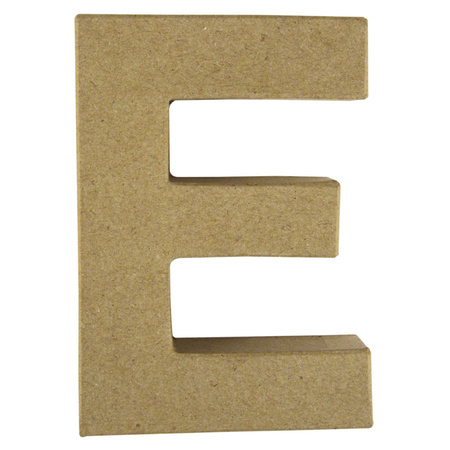 Letter E van papier mache voor decoratie