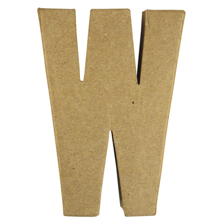 Letter W van papier mache voor decoratie