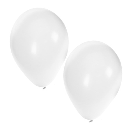 Helium tank met witte ballonnen 30 stuks