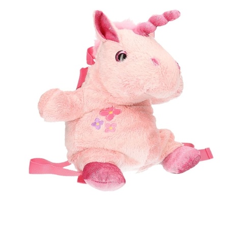 Plush pink unicorn backpack 33 x 18 cm