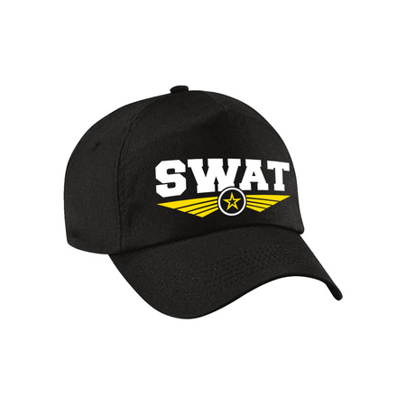 Police SWAT team logo cap black for kids