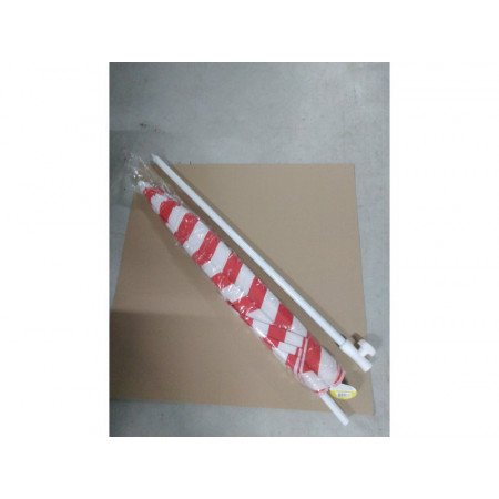 Strand parasol rood/wit gestreept 180 cm