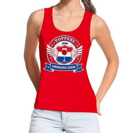 Toppers drinking team tanktop / mouwloos shirt red women