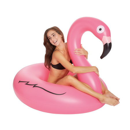 Roze opblaasbare flamingo dieren luchtbed 120 cm