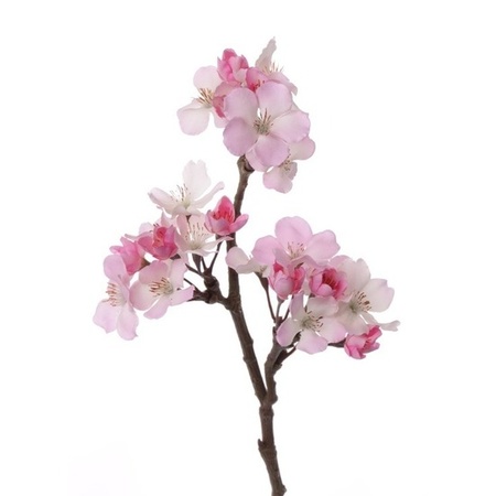 Set van 2x stuks roze appelbloesem kunstbloem/tak met 17 bloemetjes 36 cm