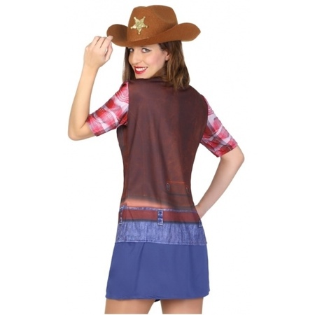 Carnavalskleding cowgirl shirt