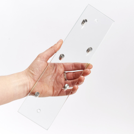Sleutelrek transparant glas voor 5 sleutels 30 cm