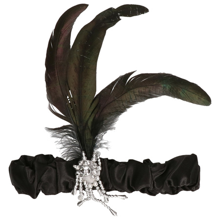 Carnaval/feest zwarte verkleed hoofdband in flapper stijl voor dames