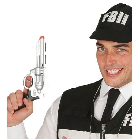 Speelgoed politie pistool zilver