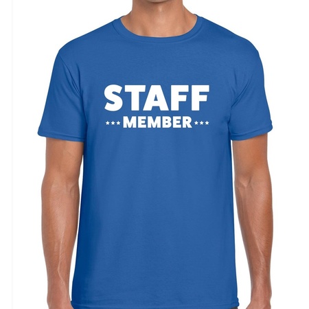 Blauw staff member shirt voor heren