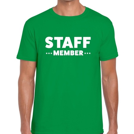 Groen staff member shirt voor heren