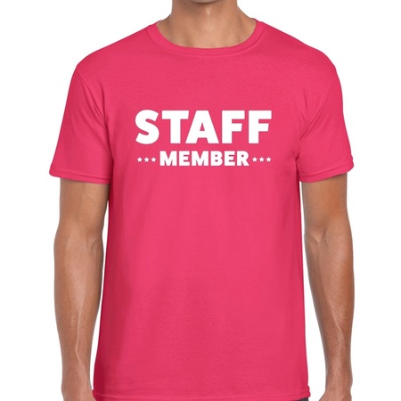 Roze staff member shirt voor heren