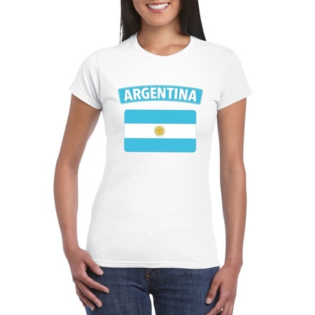 T-shirt wit Argentinie vlag wit dames