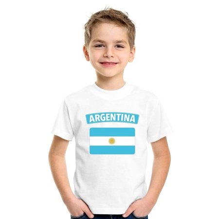 T-shirt wit Argentinie vlag wit jongens en meisjes