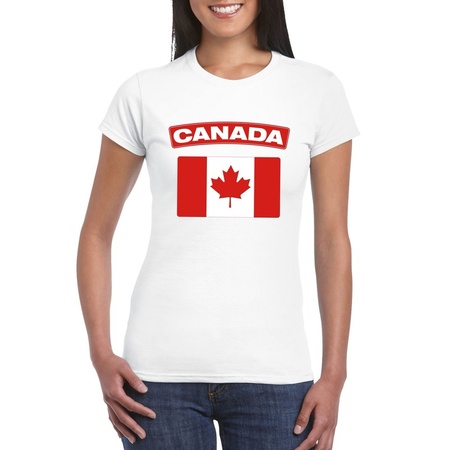 T-shirt wit Canada vlag wit dames