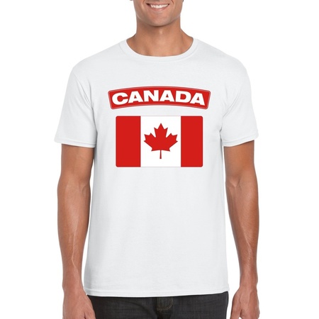T-shirt wit Canada vlag wit heren