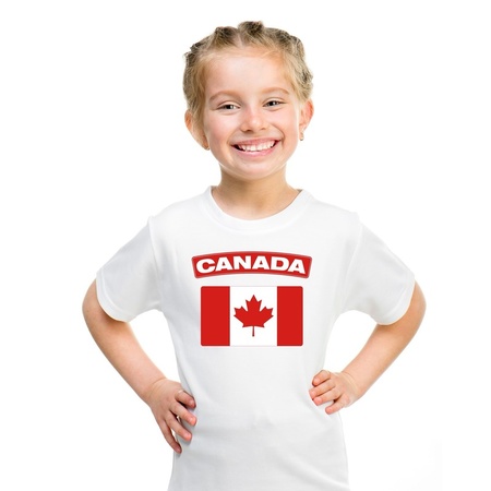 T-shirt wit Canada vlag wit jongens en meisjes