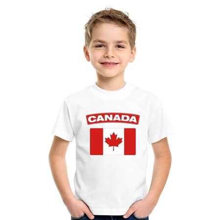Canada flag t-shirt white children