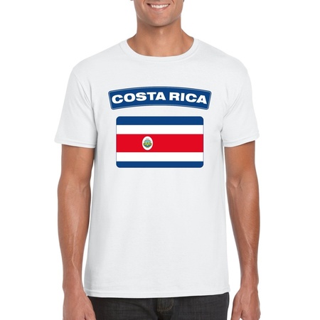 T-shirt wit Costa Rica vlag wit heren