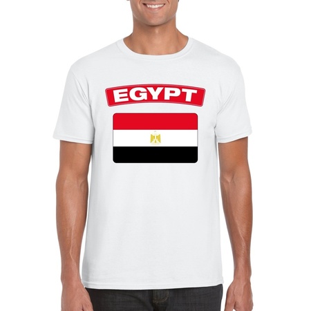 T-shirt wit Egypte vlag wit heren