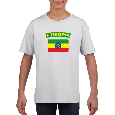 T-shirt wit Ethiopie vlag wit jongens en meisjes