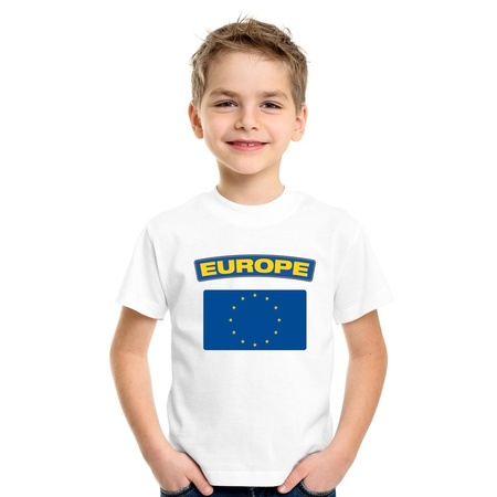 Europe flag t-shirt white children
