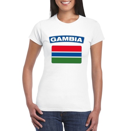 T-shirt wit Gambia vlag wit dames